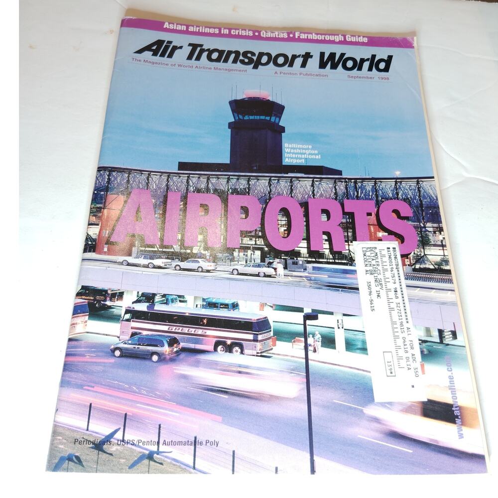 Air Transport World Magazine - September 1998 - Vintage Aviation Publication